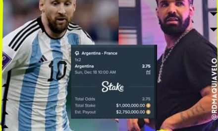 FAMOSO “DRAKE” GANA MÁS DE DOS MILLONES EN APUESTA A FAVOR DE ARGENTINA