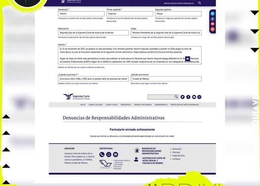 VA CONSULTOR EN DERECHO CONTRA MINISTRA ANTE LA SUPREMA CORTE DE JUSTICIA