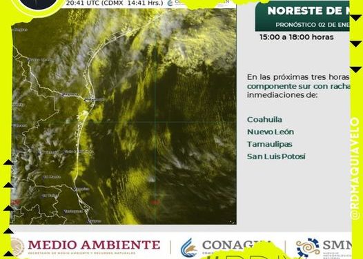 CONAGUA INFORMA SOBRE FUERTES RACHAS DE VIENTO