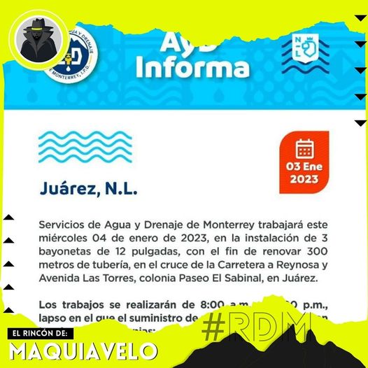 TRABAJOS DE MANTENIMIENTO DE AGUA Y DRENAJE OCASIONARÁN CORTES DE AGUA EN JUÁREZ