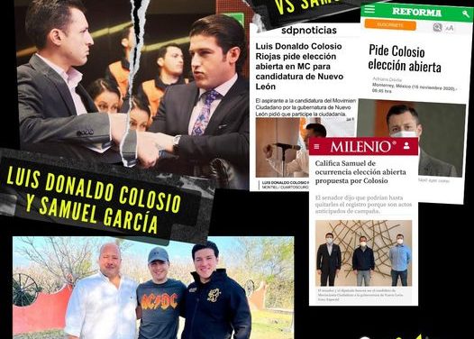 SAMUEL GARCÍA Y ENRIQUE ALFARO LLEGAN A ACUERDO POLÍTICO E INVITAN A COLOSIO ¿NO ENLOQUECERÁ DE NUEVO EL JR.? NO OLVIDEMOS QUE ANDABA PELEANDOLE GUBERNATURA AL PROPIO SAMUEL  POR DON MAQUI
