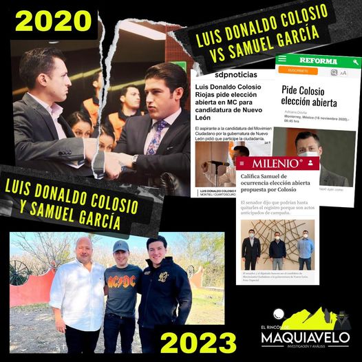 SAMUEL GARCÍA Y ENRIQUE ALFARO LLEGAN A ACUERDO POLÍTICO E INVITAN A COLOSIO ¿NO ENLOQUECERÁ DE NUEVO EL JR.? NO OLVIDEMOS QUE ANDABA PELEANDOLE GUBERNATURA AL PROPIO SAMUEL  POR DON MAQUI