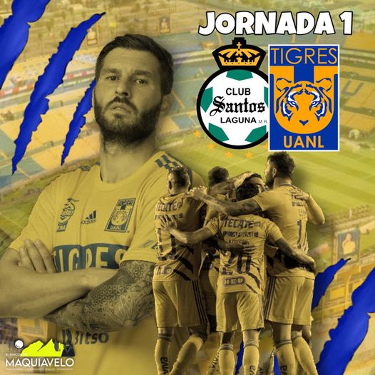 REGRESAN LOS TIGRES VISITANDO AL SANTOS LAGUNA COMO PARTE DE LA JORNADA 1. Club Santos 🟢⚪️ VS TigresOficial 🔵🟡