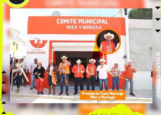 EN MIER Y NORIEGA VÍCTOR ESQUIVEL ENCABEZARÁ CASA NARANJA, EL ARRANQUE DE ACTIVIDADES FUE ABANDERADO POR MIGUEL SÁNCHEZ SECRETARIO DE ORGANIZACIÓN DE MC Y EL ALCALDE DE ESE LUGAR SANTANA MARTÍNEZ