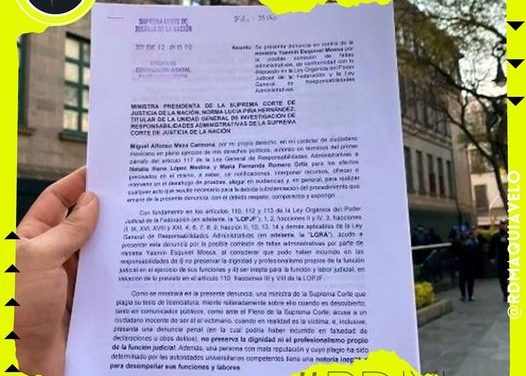 CONSEJO GENERAL DE LA ABOGACÍA MEXICANA. SEÑALA QUE EL CARGO DE YASMÍN ESQUIVEL ES INSOSTENIBLE