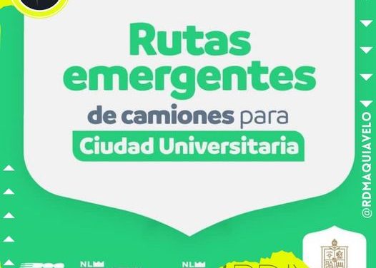 ANUNCIAN RUTAS EMERGENTES PARA ESTUDIANTES DE LA UANL POR LA RESTAURACIÓN DE LA LÍNEA 2 DEL METRO