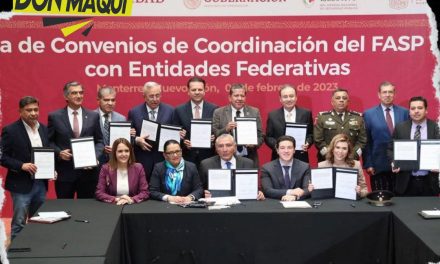 FIRMAN EN NUEVO LEÓN CONVENIO QUE OTORGA RECURSOS DESTINADOS A LA SEGURIDAD