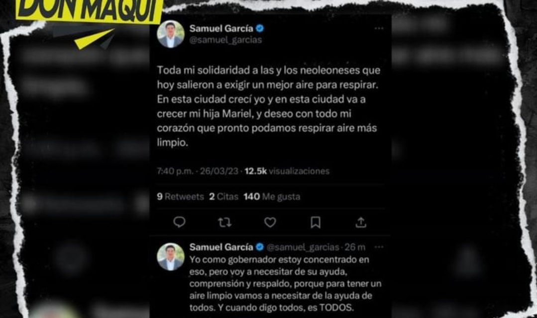 SAMUEL GARCÍA SE COMPROMETIÓ A TRAVÉS DE REDES SOCIALES.