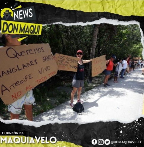 PROTESTAN AMBIENTALISTAS POR LA CONSTRUCCIÓN DEL TREN MAYA.