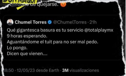 MOLESTIA DE CHUMEL TORRES PROVOCA EL DESPIDO DE EMPLEADO EN TOTAL PLAY