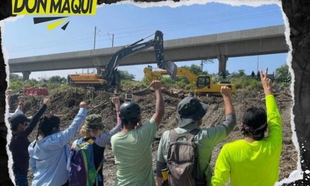 REALIZAN PROTESTA EN CONTRA DE DESMONTE DEL RÍO SANTA CATARINA