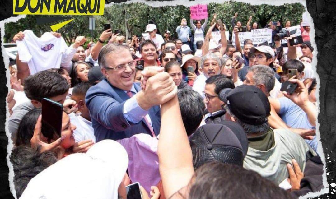 MARCELO EBRARD ENCARA A PERSONAS QUE BORRAN SU BARDA