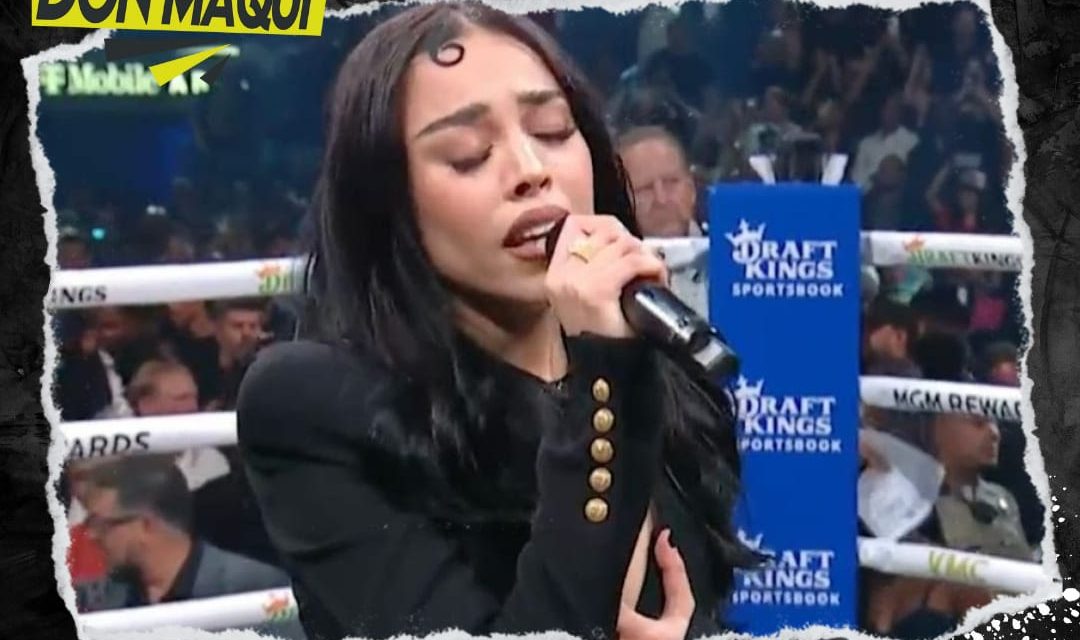 DANNA PAOLA ASEGURA SENTIRSE ORGULLOSA DE CANTAR EL HIMNO NACIONAL A PESAR DE QUE PODRÍA RECIBIR MULTA