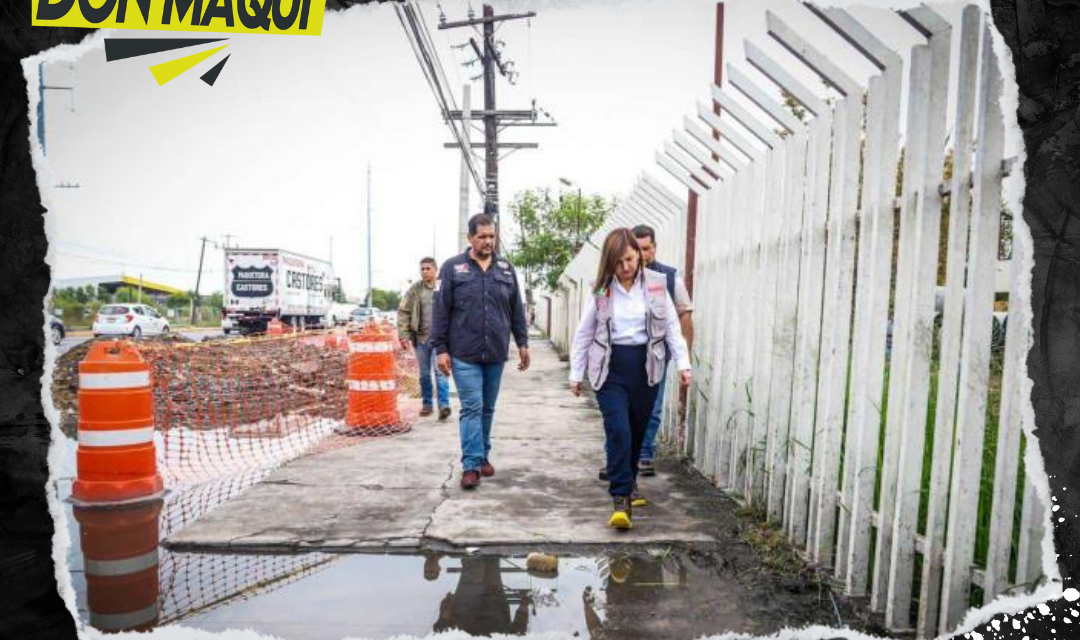 CRISTINA DÍAZ SUPERVISA OBRAS DE DRENAJE PLUVIAL  EN LA COLONIA TRES CAMINOS