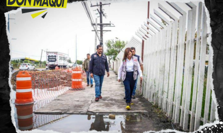 CRISTINA DÍAZ SUPERVISA OBRAS DE DRENAJE PLUVIAL  EN LA COLONIA TRES CAMINOS