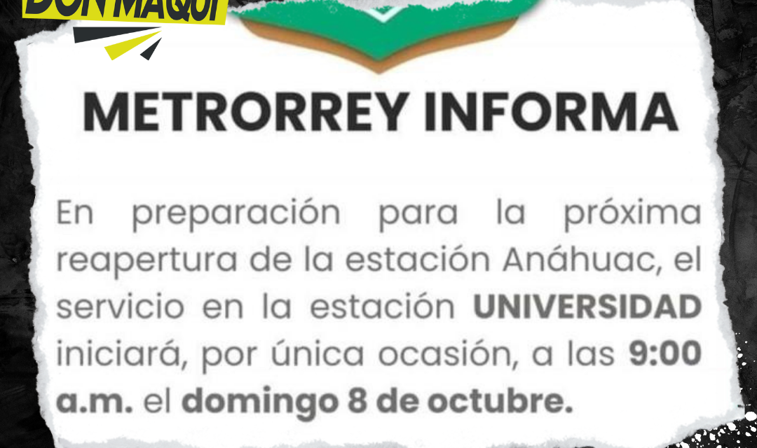 ESTACIÓN UNIVERSIDAD ABRIRÁ CINCO HORAS MÁS TARDE