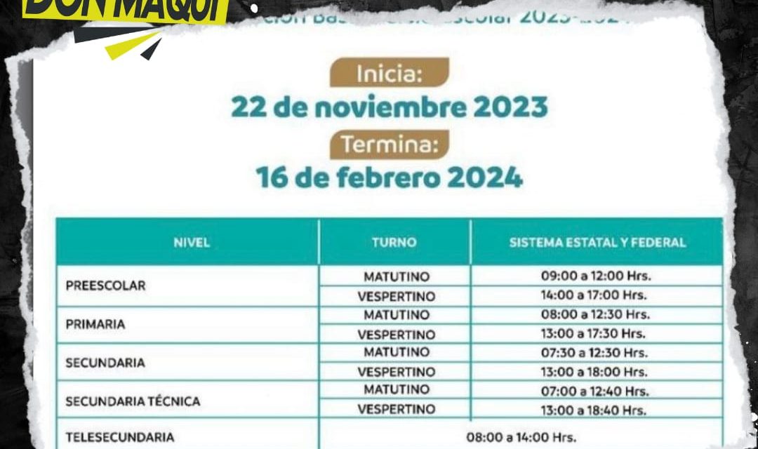 EL DÍA DE HOY INICIA EL HORARIO DE INVIERNO EN ESCUELAS DE NUEVO LEÓN