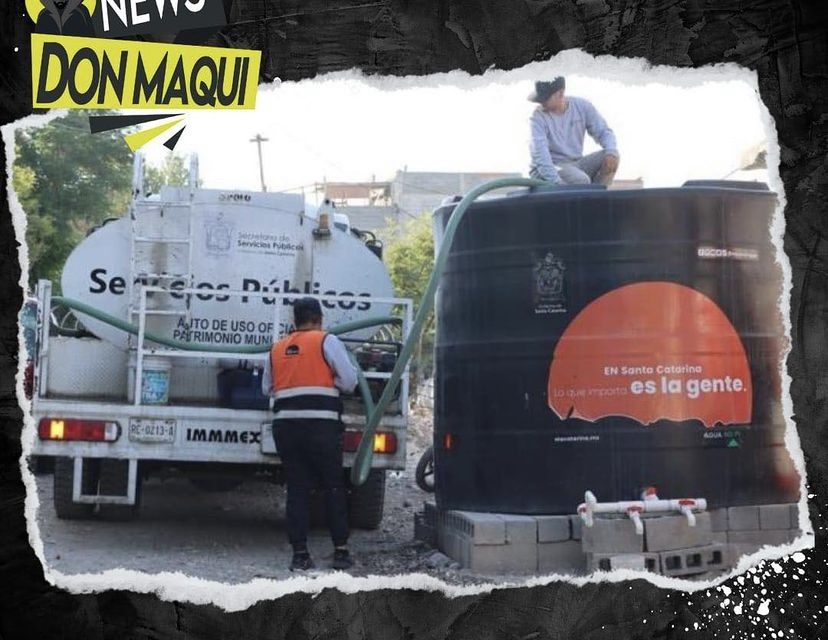 JESÚS NAVA ENVÍA  PIPAS PARA SURTIR TANQUES DE AGUA EN SANTA CATARINA