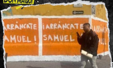 EN BARDAS DEL CENTRO DE MONTERREY APARECEN MENSAJES DE APOYO A SAMUEL GARCÍA