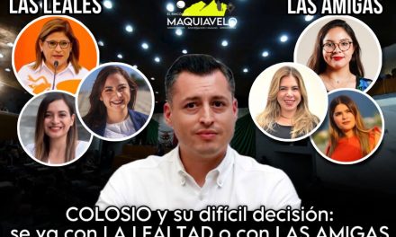 EL DILEMA DE COLOSIO ES TRAICIONAR A LAS DIPUTADAS DE MONTERREY COMO SANDRA PÁMANES, IRAÍS REYES Y TABITA ORTIZ, PARA COLOCAR DE DIPUTADAS A SUS AMIGAS KATIA SALAZAR, CRISTINA SALINAS Y ANABEL MOLINA O ¡SER LEAL UNA VEZ EN SU VIDA!