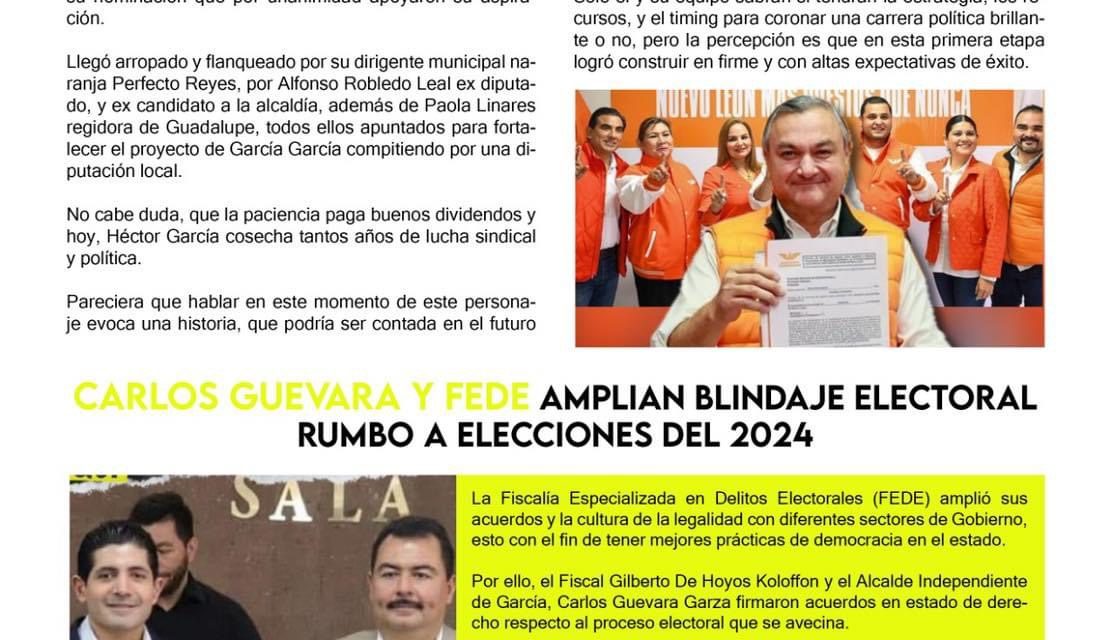 HÉCTOR GARCÍA SE REGISTRA COMO CANDIDATO ÚNICO POR MC