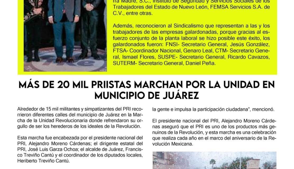 MÁS DE 20 MIL PRIISTAS MARCHAN POR LA UNIDAD EN MUNICIPIO DE JUÁREZ