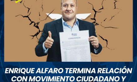 ENRIQUE ALFARO TERMINA RELACIÓN CON MOVIMIENTO CIUDADANO Y RENUNCIA A SUS FILAS