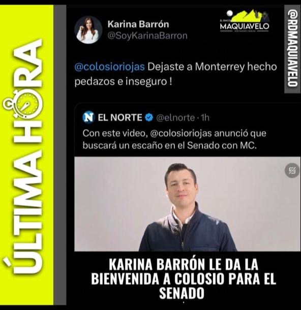 LE DA KARINA BARRÓN “BIENVENIDA” A CONTIENDA A COLOSIO AL SENADO: