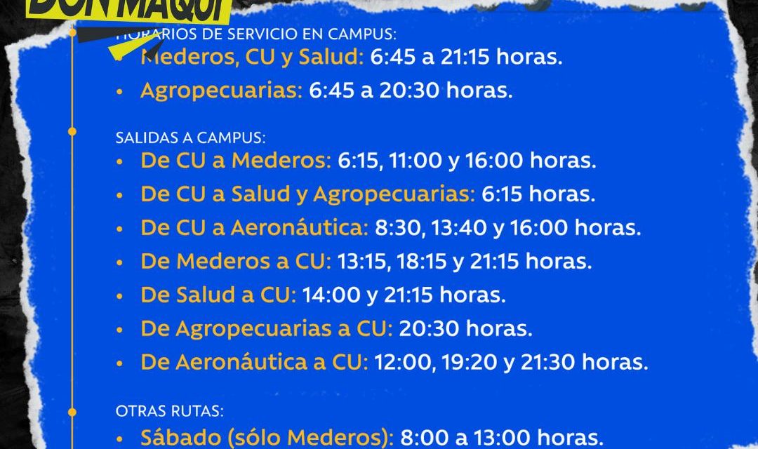 ¡QUE NO SE TE PASE EL TIGREBUS! ESTOS SON LOS HORARIOS 