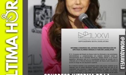 ¡CONGRESO INFORMA DE LA REINCORPORACIÓN DE ALHINNA VARGAS COMO DIPUTADA!