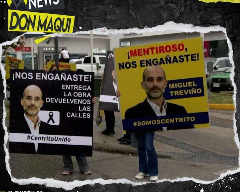 SE MANIFIESTAN CONTRA MIGUEL TREVIÑO COMERCIANTES DE CALZADA DEL VALLE EN SAN PEDRO