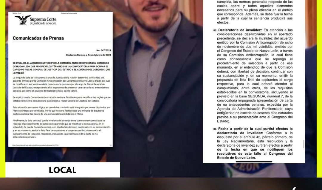 SOSTIENE GOBERNADOR QUE CORTE ANULÓ ASPIRANTES DE LA TERNA DEL CONGRESO 