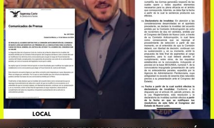 SOSTIENE GOBERNADOR QUE CORTE ANULÓ ASPIRANTES DE LA TERNA DEL CONGRESO 