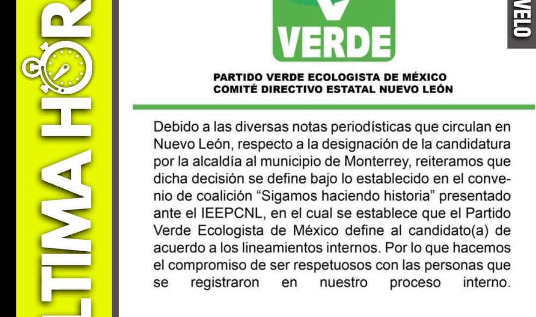 SECRETARIO GENERAL DEL PARTIDO VERDE “DESCONOCE” (COMO TODOS LOS REGIOS) A MAURICIO CANTÚ COMO CANDIDATO DE LA COALICIÓN DEL PARTIDO DEL TUCÁN Y MORENA