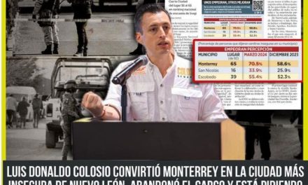 LUIS DONALDO COLOSIO CONVIRTIÓ MONTERREY EN LA CIUDAD MÁS INSEGURA DE NUEVO LEÓN, ABANDONÓ EL CARGO Y ESTÁ PIDIENDO EL VOTO PARA SER SENADOR ¡LE QUEDÓ GRANDE EL LEGADO!