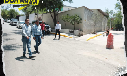 PACO TREVIÑO SUPERVISA AVANCES EN PAVIMENTACIÓN DE LA COLONIA COAHUILA