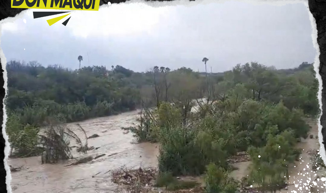 AUMENTA CAUDAL DEL RÍO PESQUERÍA TRAS INTENSAS LLUVIAS