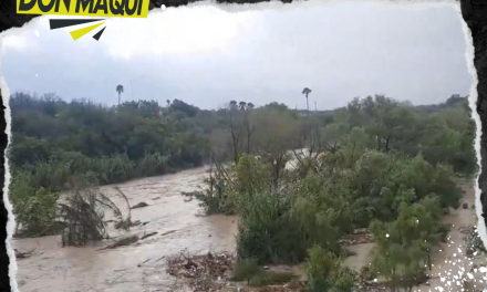 AUMENTA CAUDAL DEL RÍO PESQUERÍA TRAS INTENSAS LLUVIAS