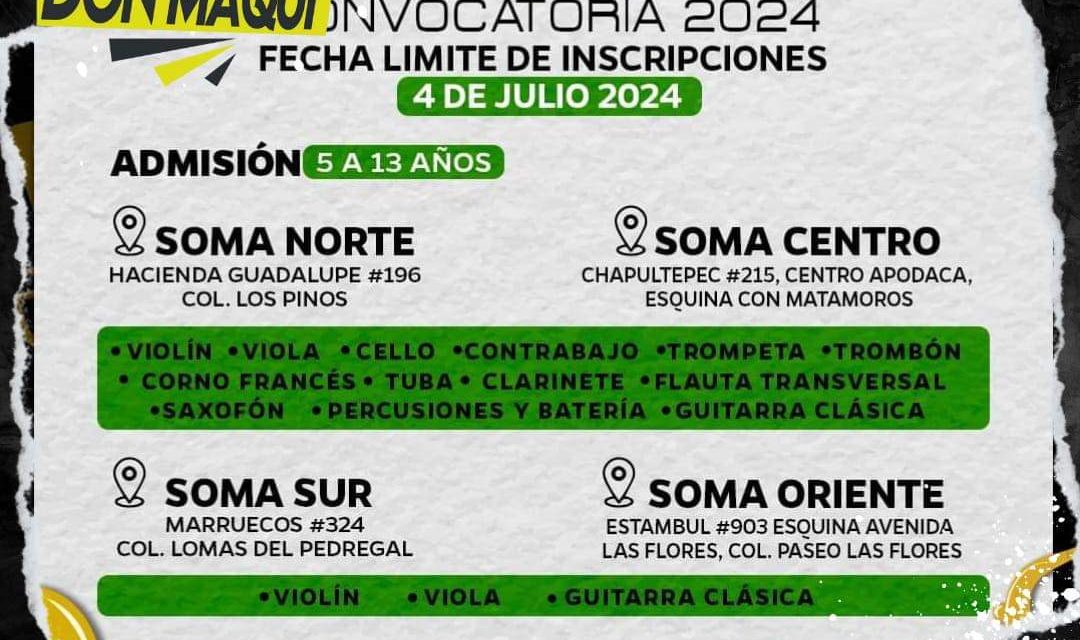 APODACA ABRE INSCRIPCIONES PARA EL SISTEMA DE ORQUESTA MUNICIPAL