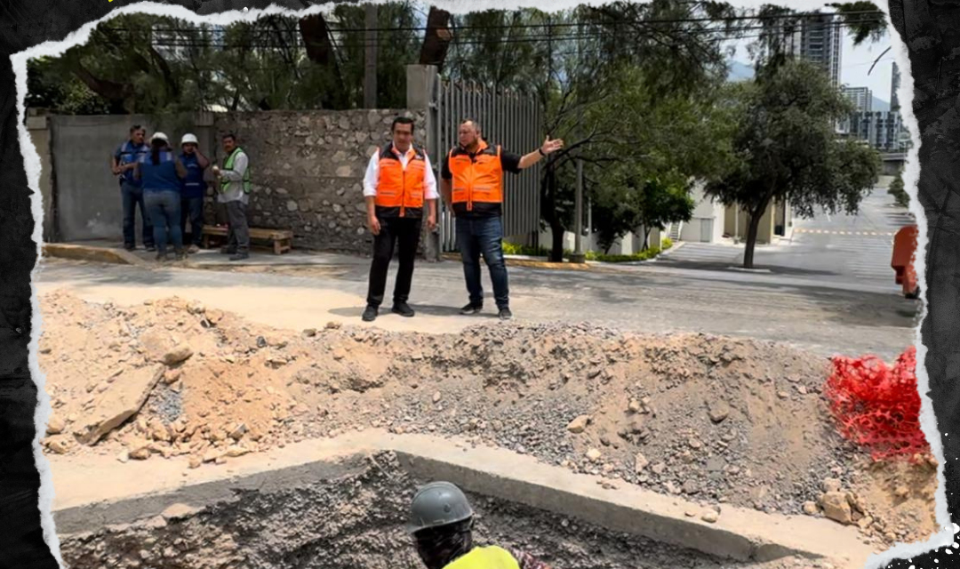 JESÚS NAVA SUPERVISA REUBICACIÓN DE TUBERÍA EN SANTA CATARINA