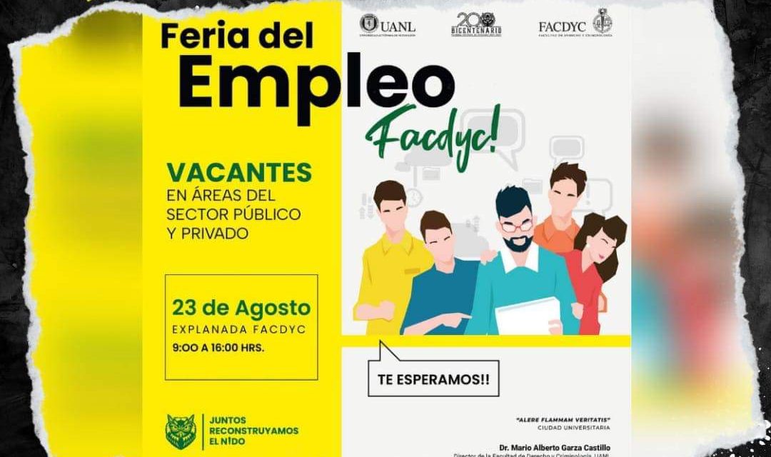 REALIZARÁ FERIA DEL EMPLEO FACDYC 2024 EN LA UANL