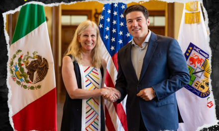 SAMUEL GARCÍA RECIBE A LA NUEVA CÓNSUL DE ESTADOS UNIDOS EN NUEVO LEÓN