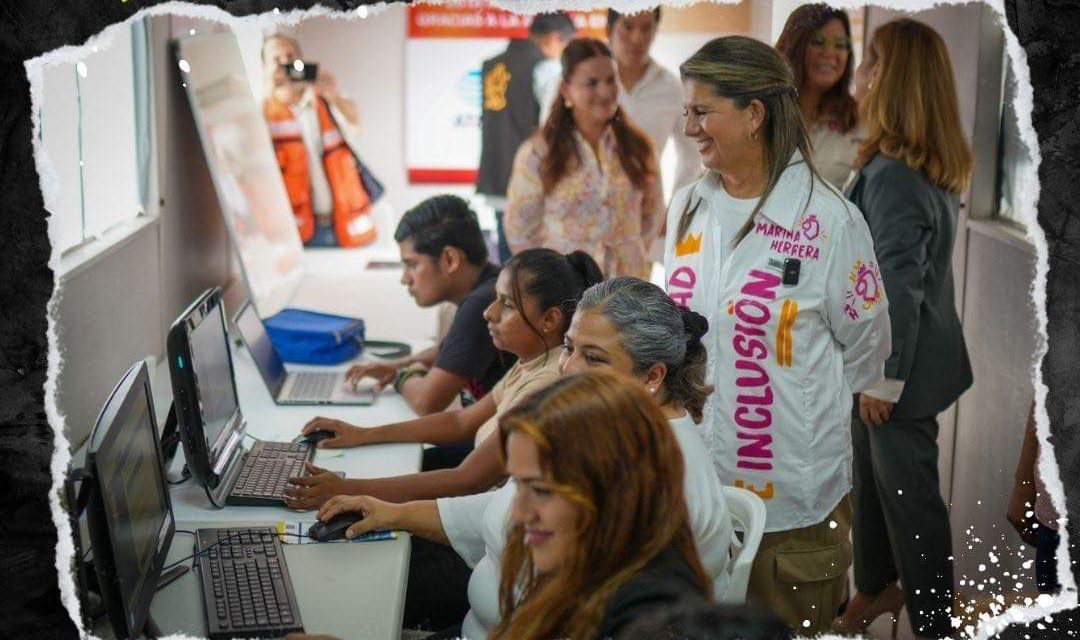 MARTHA HERRERA INAUGURÓ AULA MÓVIL PARA IMPULSAR LA ALFABETIZACIÓN DIGITAL EN JUÁREZ