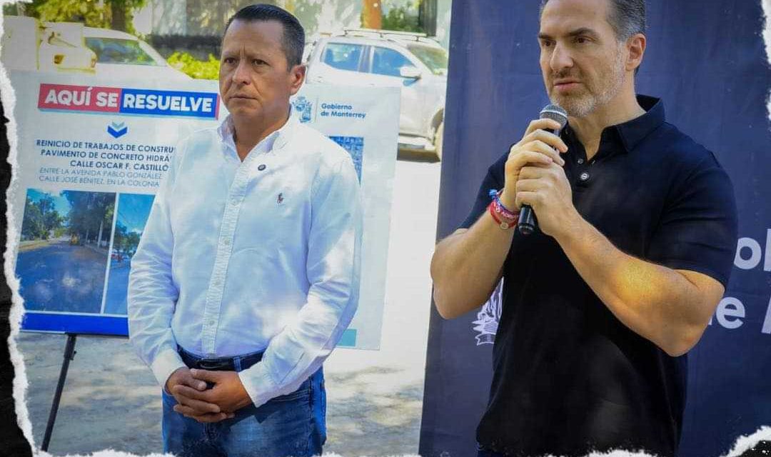 ADRIÁN DE LA GARZA REACTIVA OBRAS DETENIDAS POR FALTA DE RECURSOS EN MONTERREY