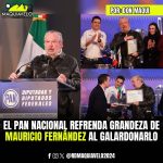 EL PAN NACIONAL REFRENDA GRANDEZA DE MAURICIO FERNÁNDEZ AL GALARDONARLO