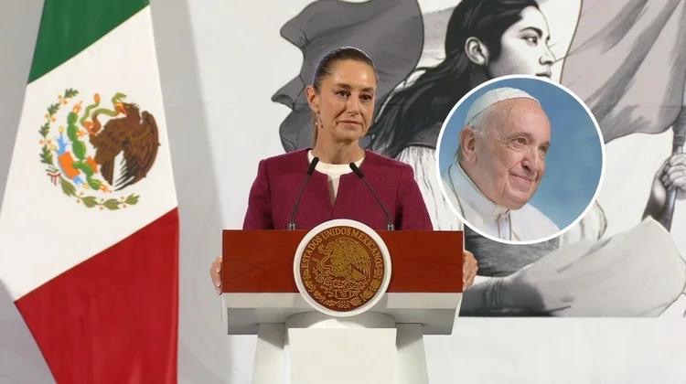 CLAUDIA SHEINBAUM EXPRESA SU APOYO AL PAPA FRANCISCO ANTE SU ESTADO DE SALUD