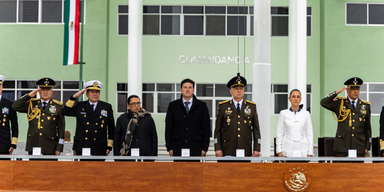 SAMUEL GARCÍA Y CLAUDIA SHEINBAUM INAUGURA REGIMIENTO MILITAR EN CERRALVO