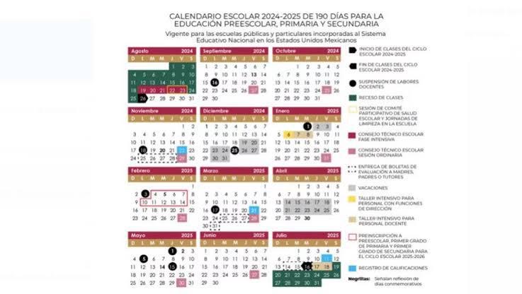 SEP ESTABLECE EL CALENDARIO ESCOLAR 2024-2025