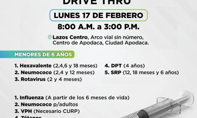 MUNICIPIO DE APODACA REALIZARÁ CAMPAÑA DE VACUNACIÓN DRIVE THRU PARA MENORES DE SEIS AÑOS