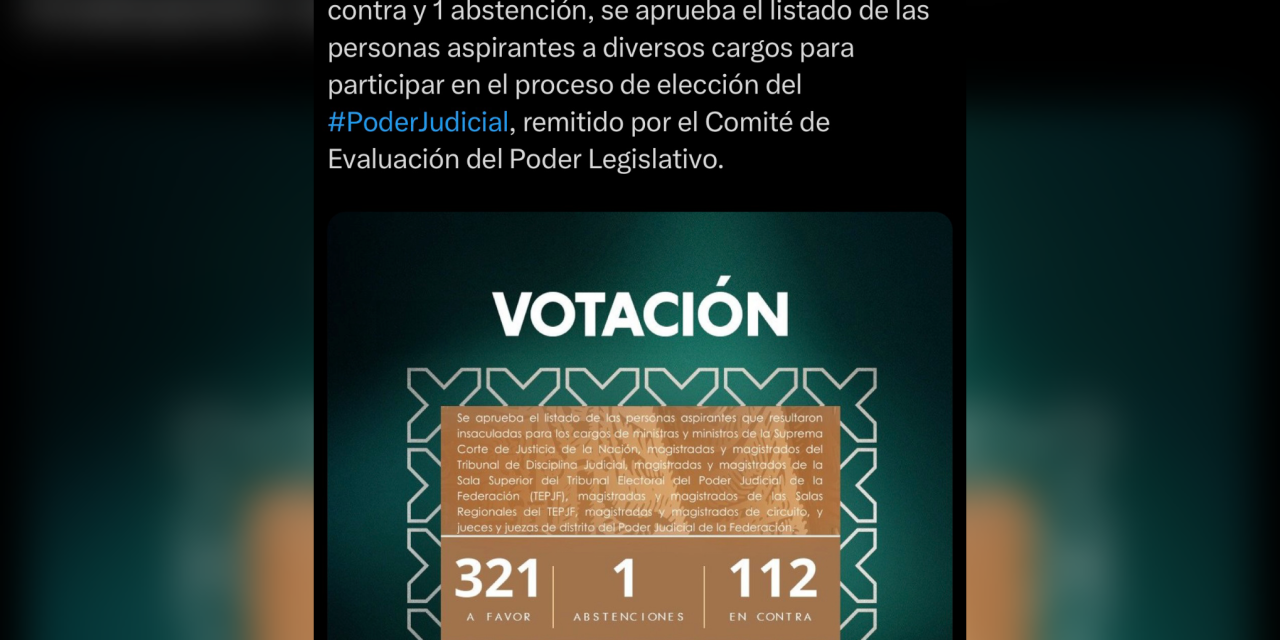 CÁMARA DE DIPUTADOS APRUEBA LISTA PARA ELECCIONES JUDICIALES